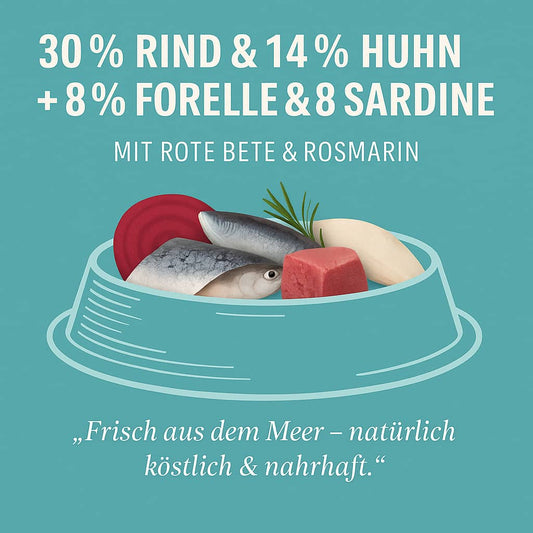 Luger's Daily Pleasures Nassfutter für Katzen mit Forelle und Sardine 6 x 185 g