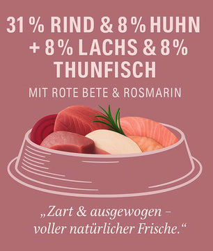 Luger's Daily Pleasures Nassfutter für Katzen mit Lachs und Thunfisch 6 x 185 g