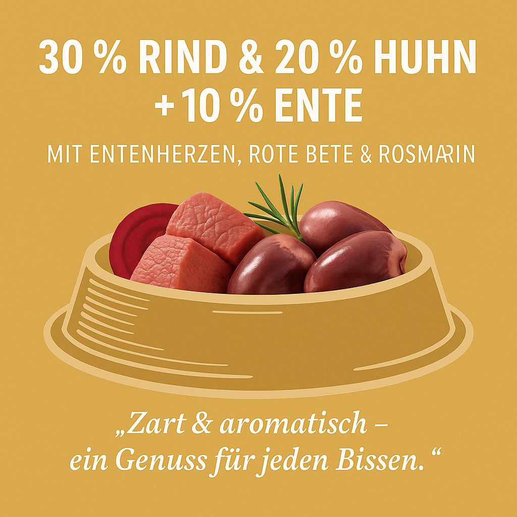 Luger's Daily Pleasures Nassfutter für Katzen mit Entenherzen 6 x 185 g