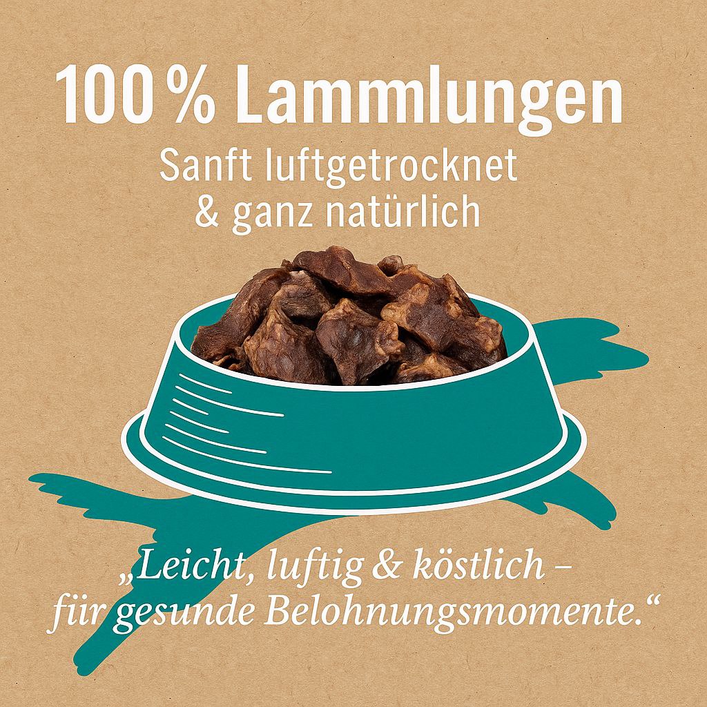 Luger's Natural Treats Lammlungen-Leckerli für Hunde, 100 g