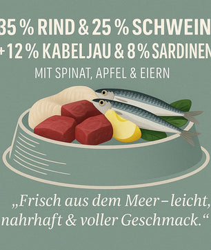 Luger’s Daily Pleasures Trockenfutter für Hunde mit Kabeljau und Sardinen 9 kg