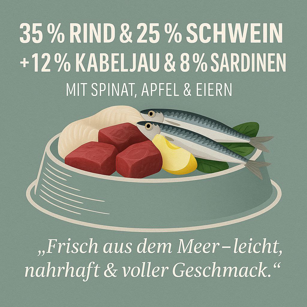 Luger’s Daily Pleasures Trockenfutter für Hunde mit Kabeljau und Sardinen 9 kg