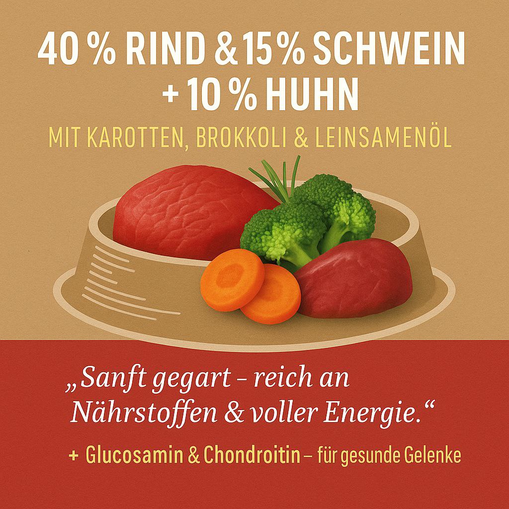 Luger's Silver's Daily Bites mit Rindfleisch, Karotten und Brokkoli 800 g