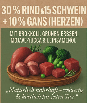 Luger's Daily Pleasures mit Gänseherzen, Brokkoli und grünen Erbsen 400 g
