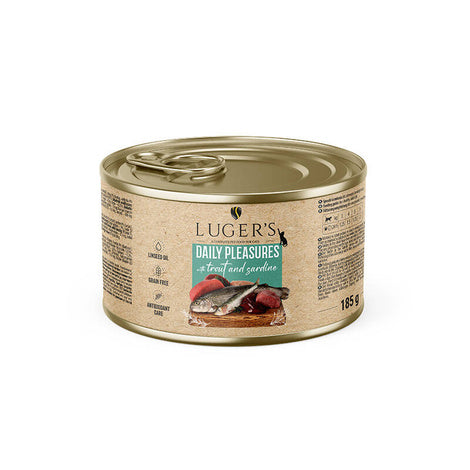Luger's Daily Pleasures Nassfutter für Katzen mit Forelle und Sardine 6 x 185 g