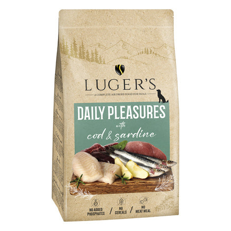 Luger’s Daily Pleasures Trockenfutter für Hunde mit Kabeljau und Sardinen 9 kg