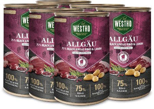 WESTHO Nassfutter Allgäu (75 % Rind & Lamm) 6 x 400g