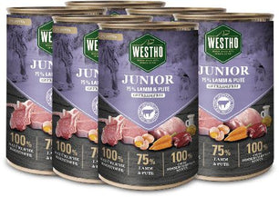 WESTHO Nassfutter Junior (75 % Lamm & Pute) 6 x 400g