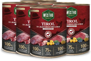 WESTHO Nassfutter Tirol (75 % Rind & Wild) 6 x 800g